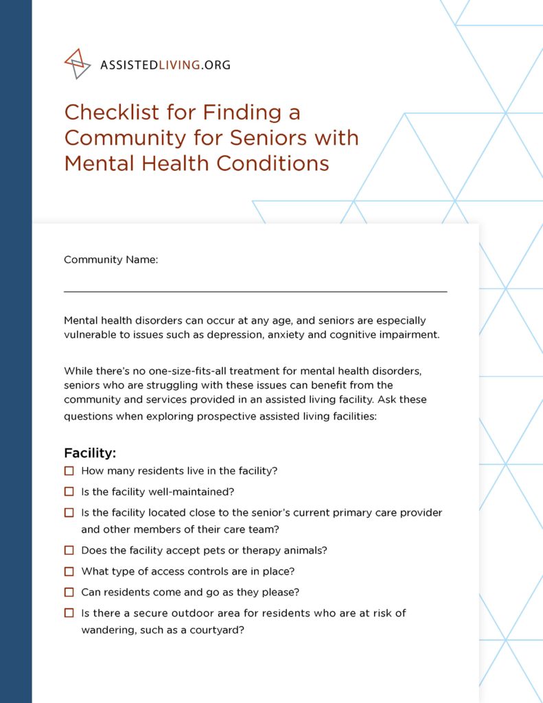 Checklist for Finding a Community for Seniors with Mental Health Conditions